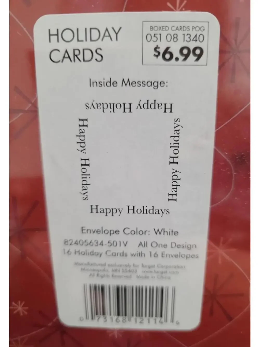 Target Holiday Cards Boxed Set 16 Ct – Insert 4x6 Photo – Sealed